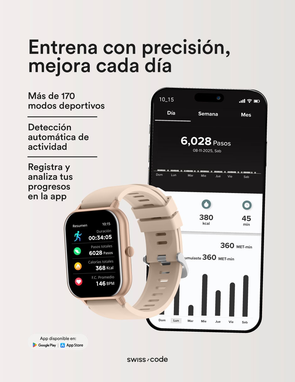 Smartwatch Swiss Code Square II unisex