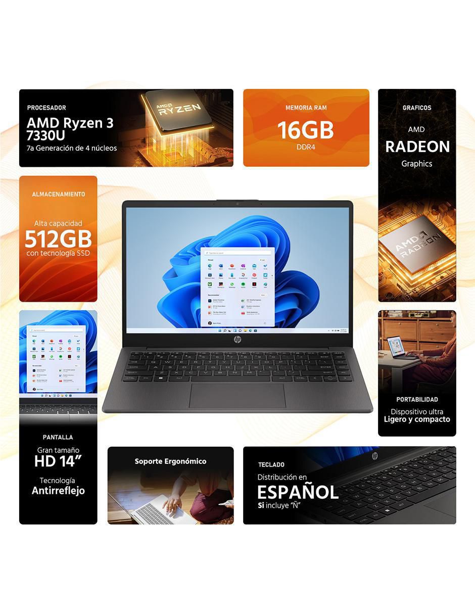 Laptop HP 245 G9 14 pulgadas HD AMD Ryzen 3 AMD Radeon 16 GB RAM 512 GB SSD