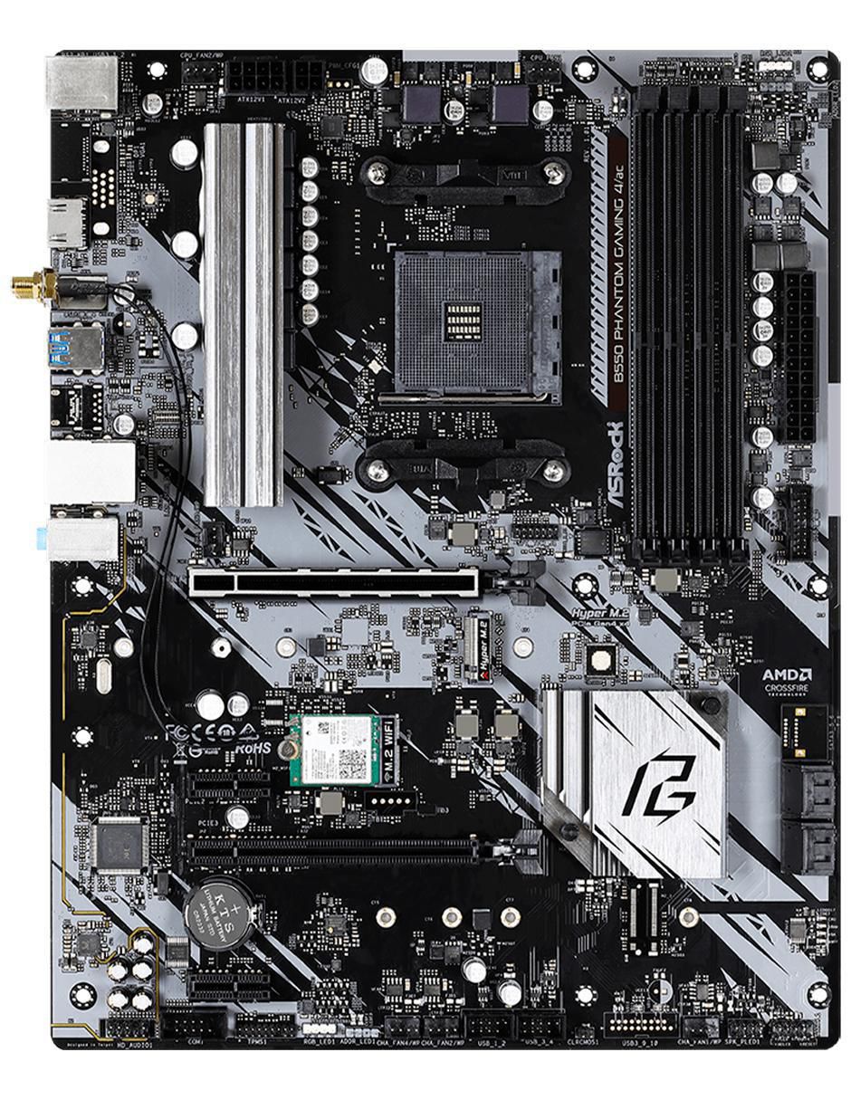 Tarjeta Madre B550 Phantom Gaming compatible con procesador AMD Tarjeta Madre B550 Phantom Gaming compatible con procesador AMD