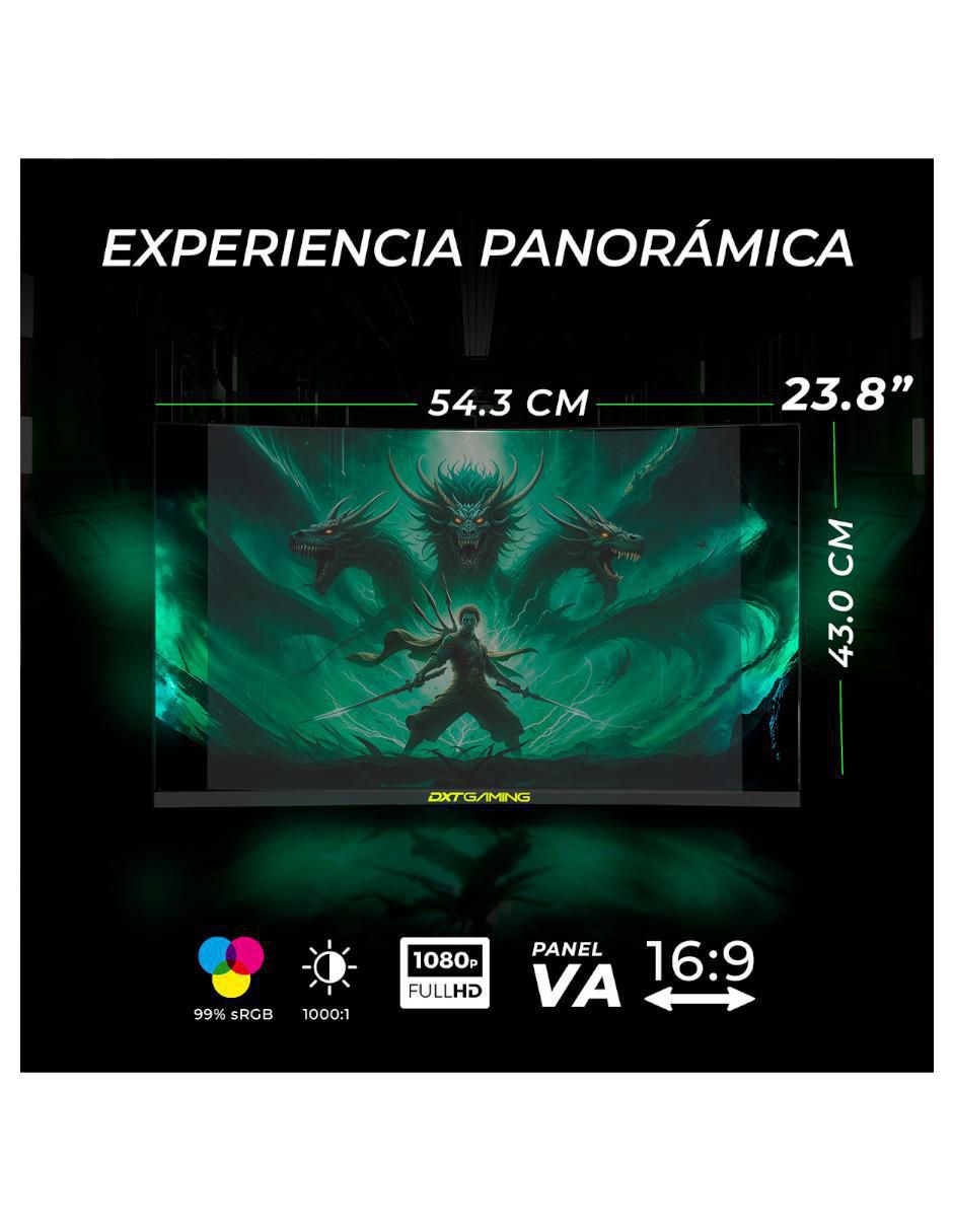 Monitor gamer Dxt Gaming DXT2383CBK VA Full HD 23.8 pulgadas DXTFL24F