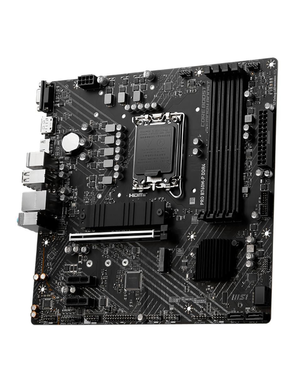 Tarjeta Madre MSI Pro B760M-P DDR4 compatible con procesador Intel