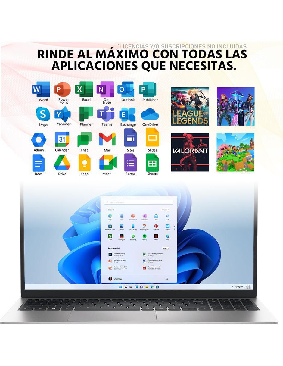 Laptop Inspiron 15 3535 15.6 pulgadas Full HD AMD Ryzen 5 AMD Radeon 8 GB RAM 512 GB SSD