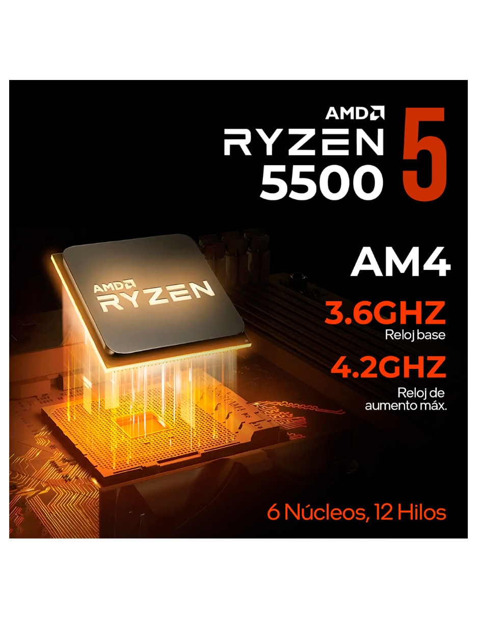 Computadora gamer xtbrr516gb3050n full hd amd ryzen 5 nvidia geforce rtx 3050 16 gb ram 1 tb ssd 6