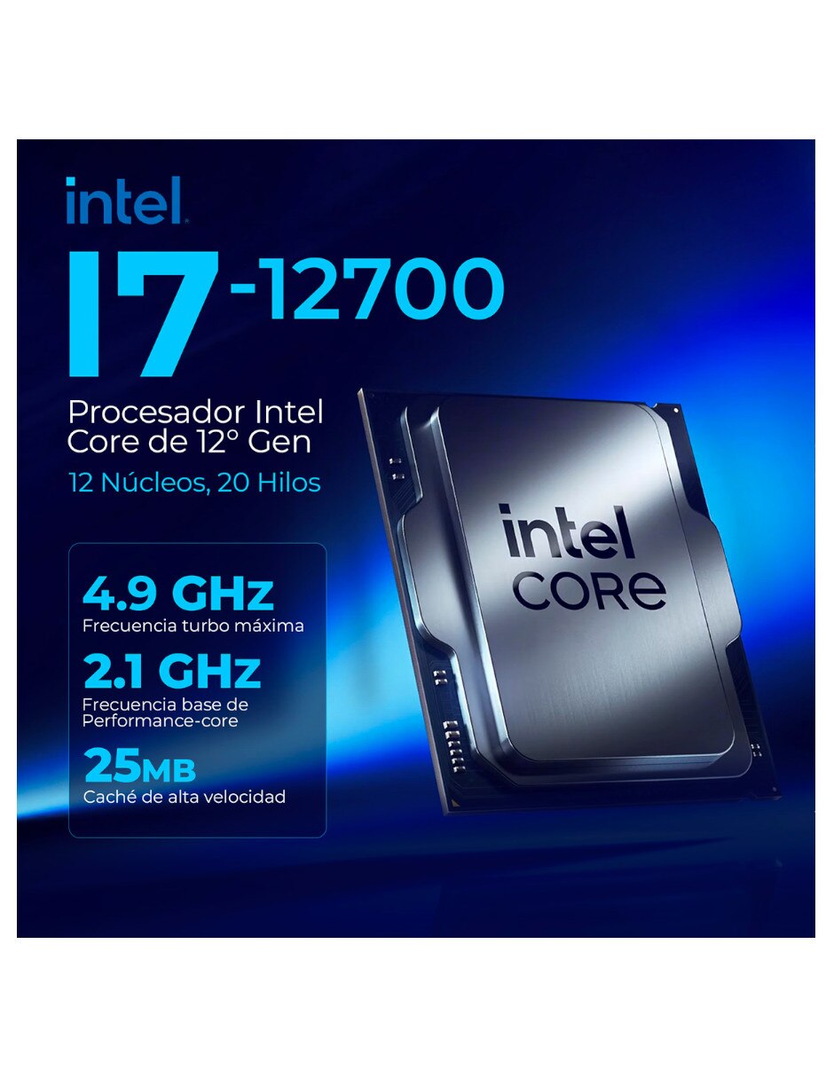 Computadora gamer XTPCI716GBHD770MB 27 pulgadas Full HD Intel Core i7 Intel UHD 770 16 GB RAM 500 GB SSD 6