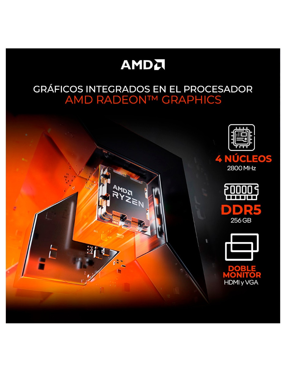 Computadora de escritorio Xtreme Pc Gaming XTPCR516GB5740MKW AMD Ryzen 5 AMD Radeon 740M 16 GB RAM 500 GB SSD