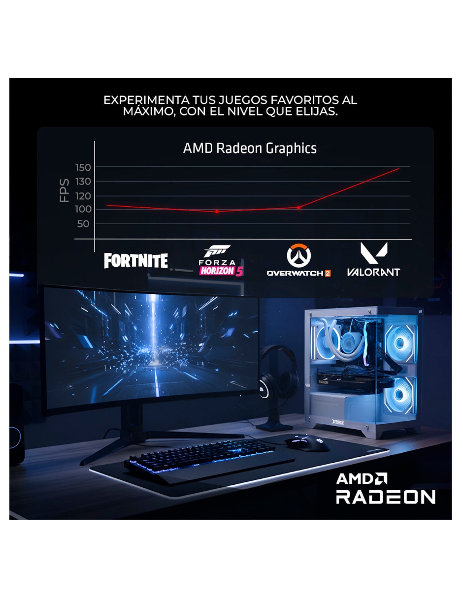 Computadora de escritorio Xtreme Pc Gaming XTPCR516GB5740MKW AMD Ryzen 5 AMD Radeon 740M 16 GB RAM 500 GB SSD
