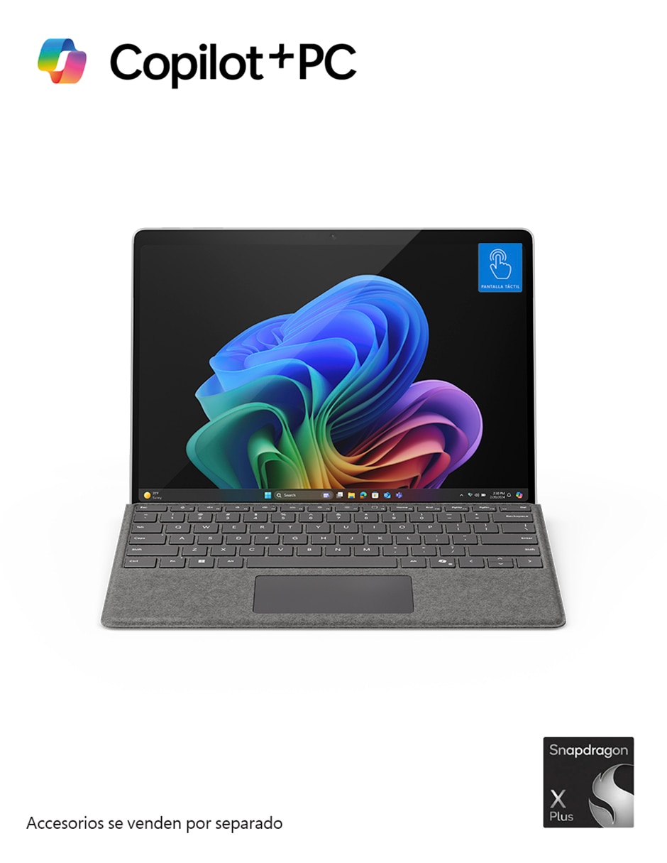 Laptop thin & light touch Microsoft 13 pulgadas Full HD Snapdragon X Plus Qualcomm Adreno 16 GB RAM 256 GB SSD