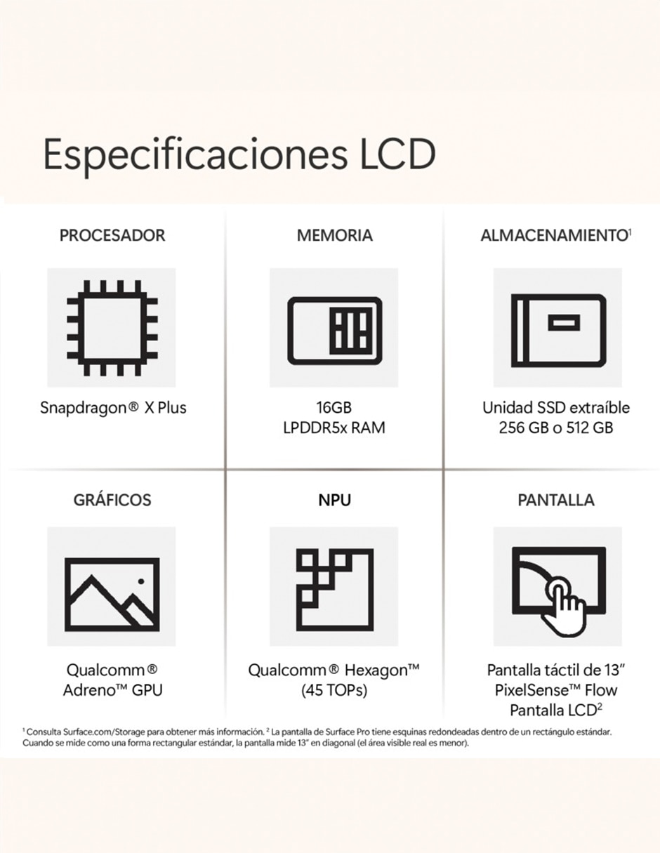Laptop thin & light touch Microsoft 13 pulgadas Full HD Snapdragon X Plus Qualcomm Adreno 16 GB RAM 256 GB SSD