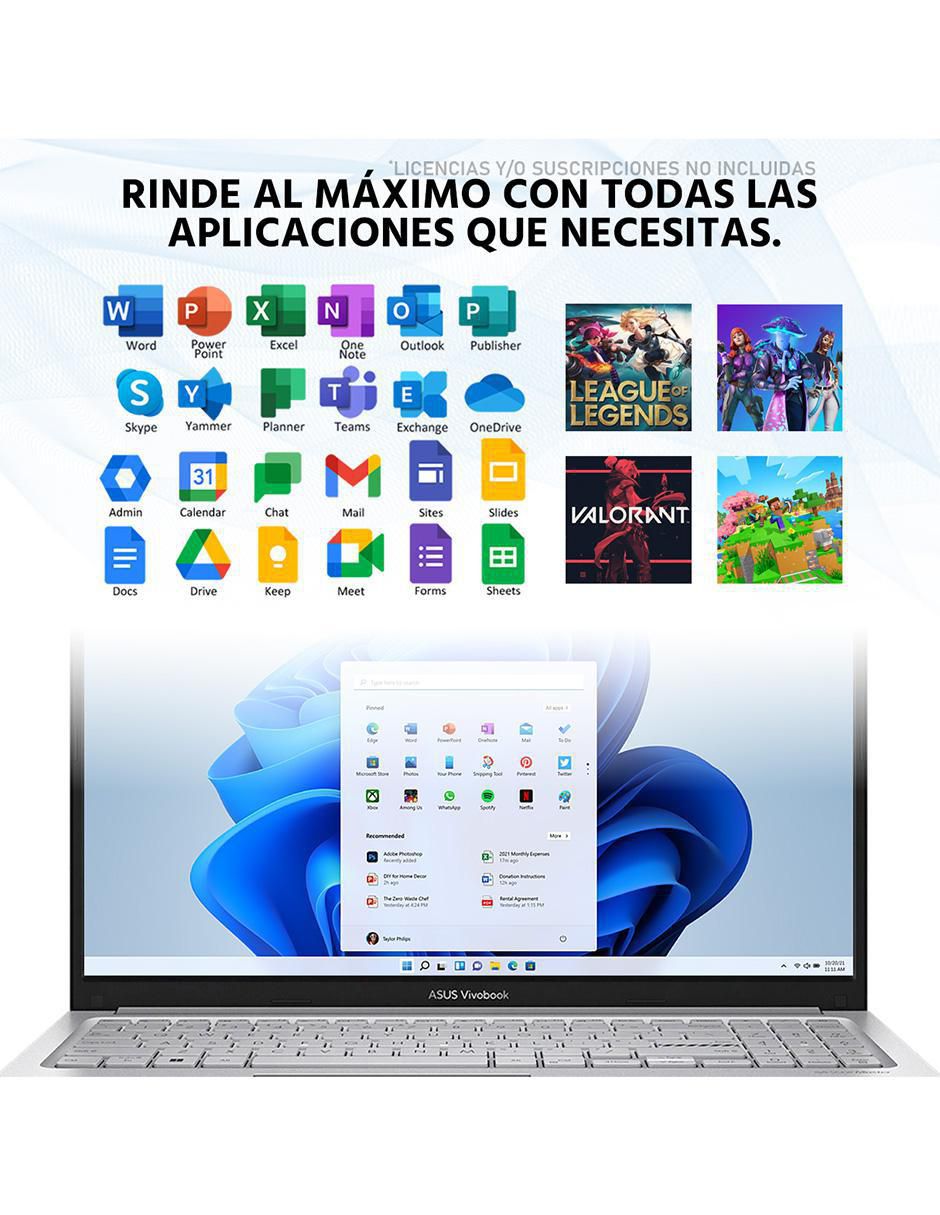 Laptop vivobook 15 15.6 pulgadas full hd intel core i3 integradas 24 gb ram 512 gb ssd 2