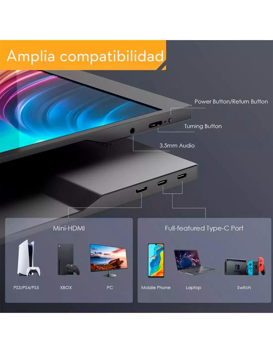 Monitor portátil Standard Full HD 15.6 pulgadas PTM15