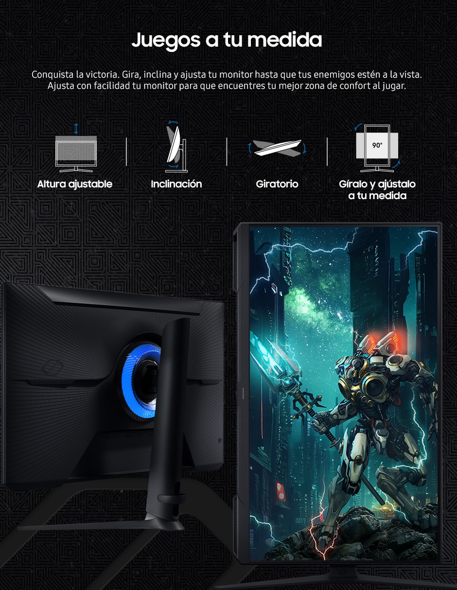 Monitor gamer Samsung standard full HD 24 pulgadas LS24DG300ELXZX