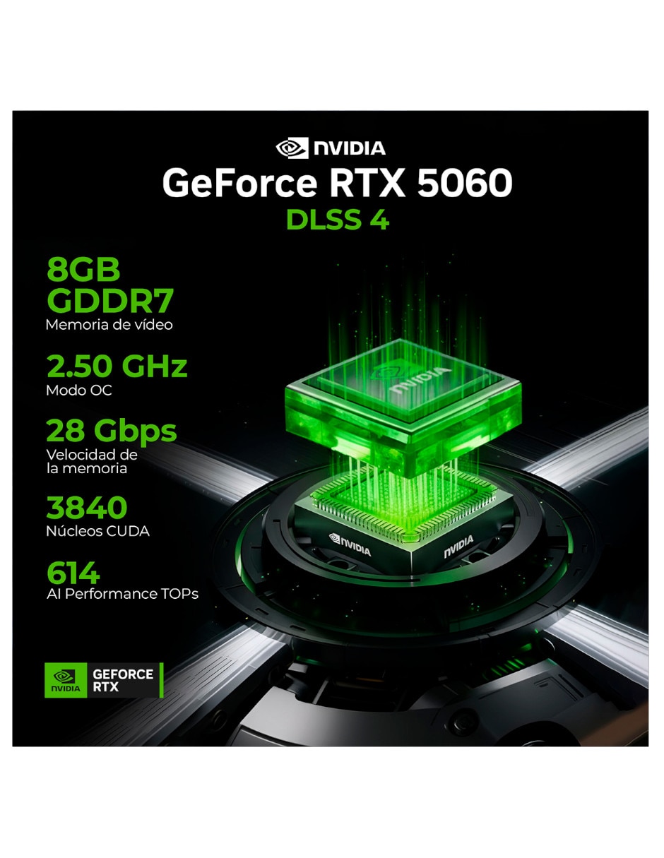 Computadora gamer XTPCI532GB4060AB Intel Core i5 NVIDIA GeForce RTX 5060 16 GB RAM 1 TB SSD 7