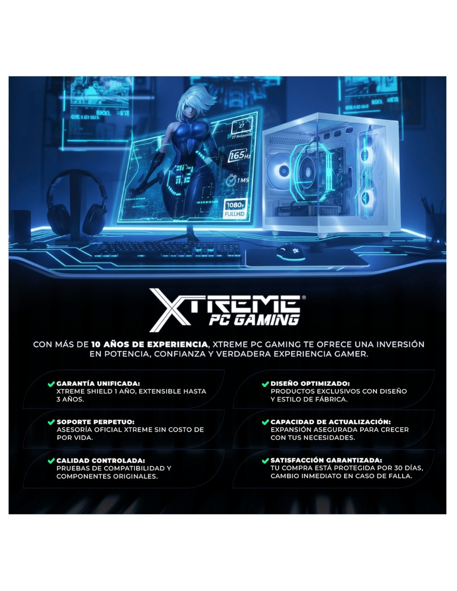 Computadora gamer XTPCI532GB4060AB Intel Core i5 NVIDIA GeForce RTX 5060 16 GB RAM 1 TB SSD 8