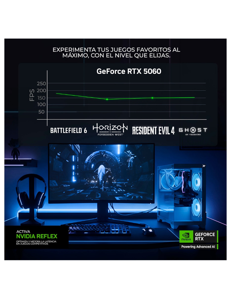 Computadora gamer Xtpci532gb4060ab Intel Core i5 Nvidia GeForce RTX 5060 8 GB RAM 1 TB SSD 7