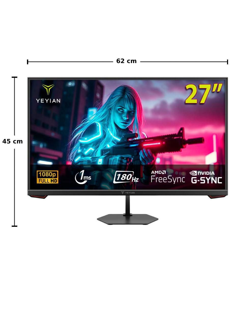 Monitor gamer Yeyian standard full HD 27 pulgadas 180HzAvanceYMF-IPF27G1