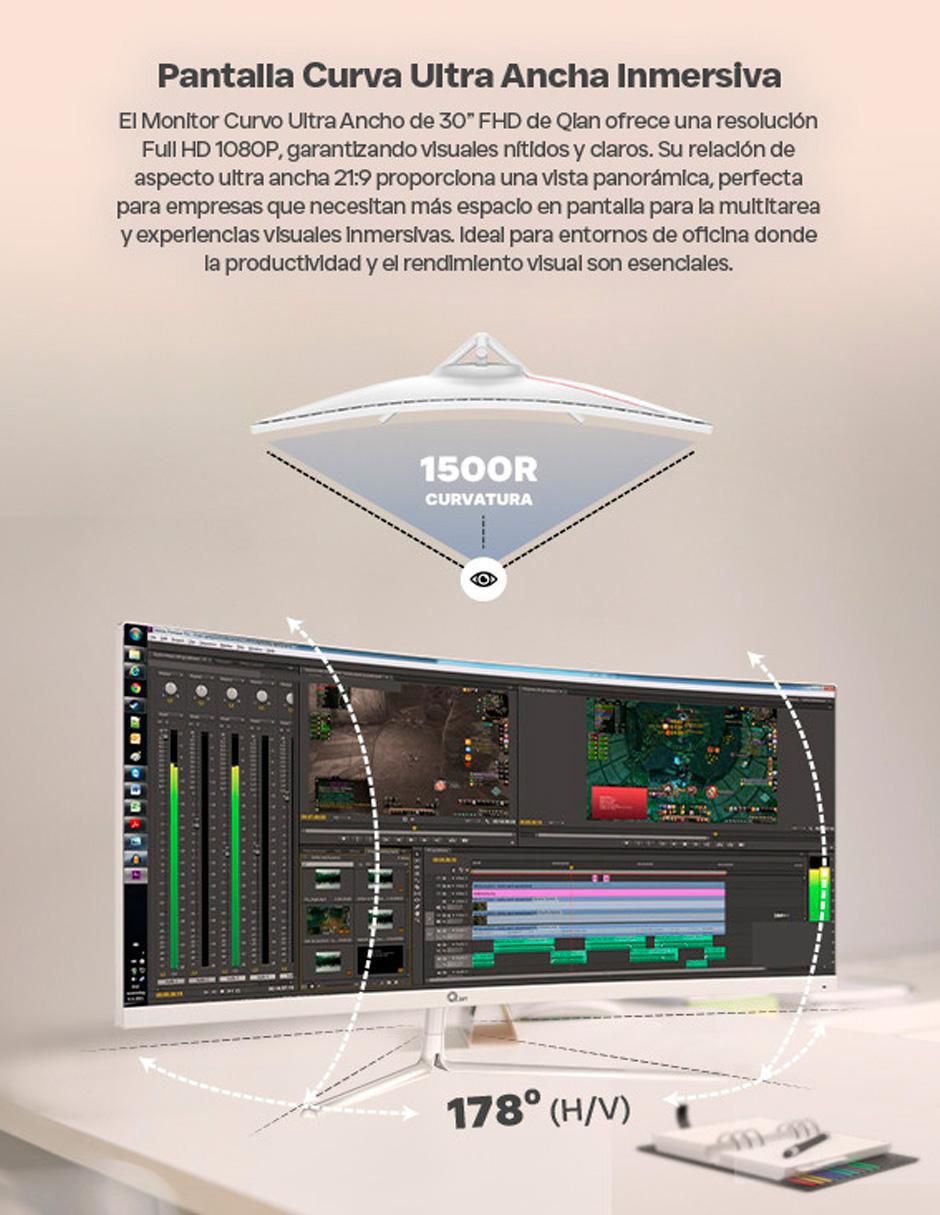 Monitor Qian standard full HD 30 pulgadas QMC-VA30-02_CURVO_2560