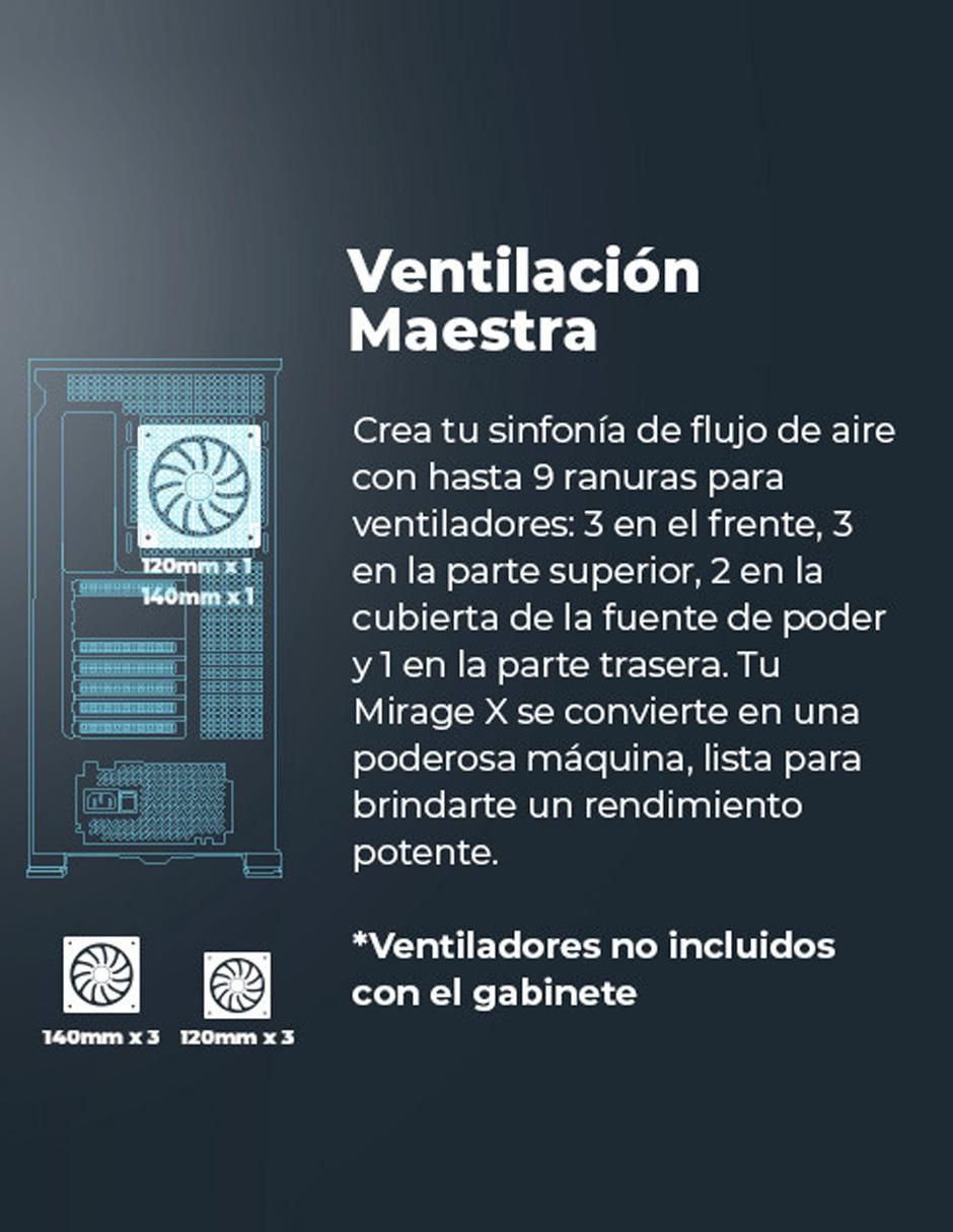 Gabinete de computadora Yeyian YCF-EPMIR-X1 Mirage X