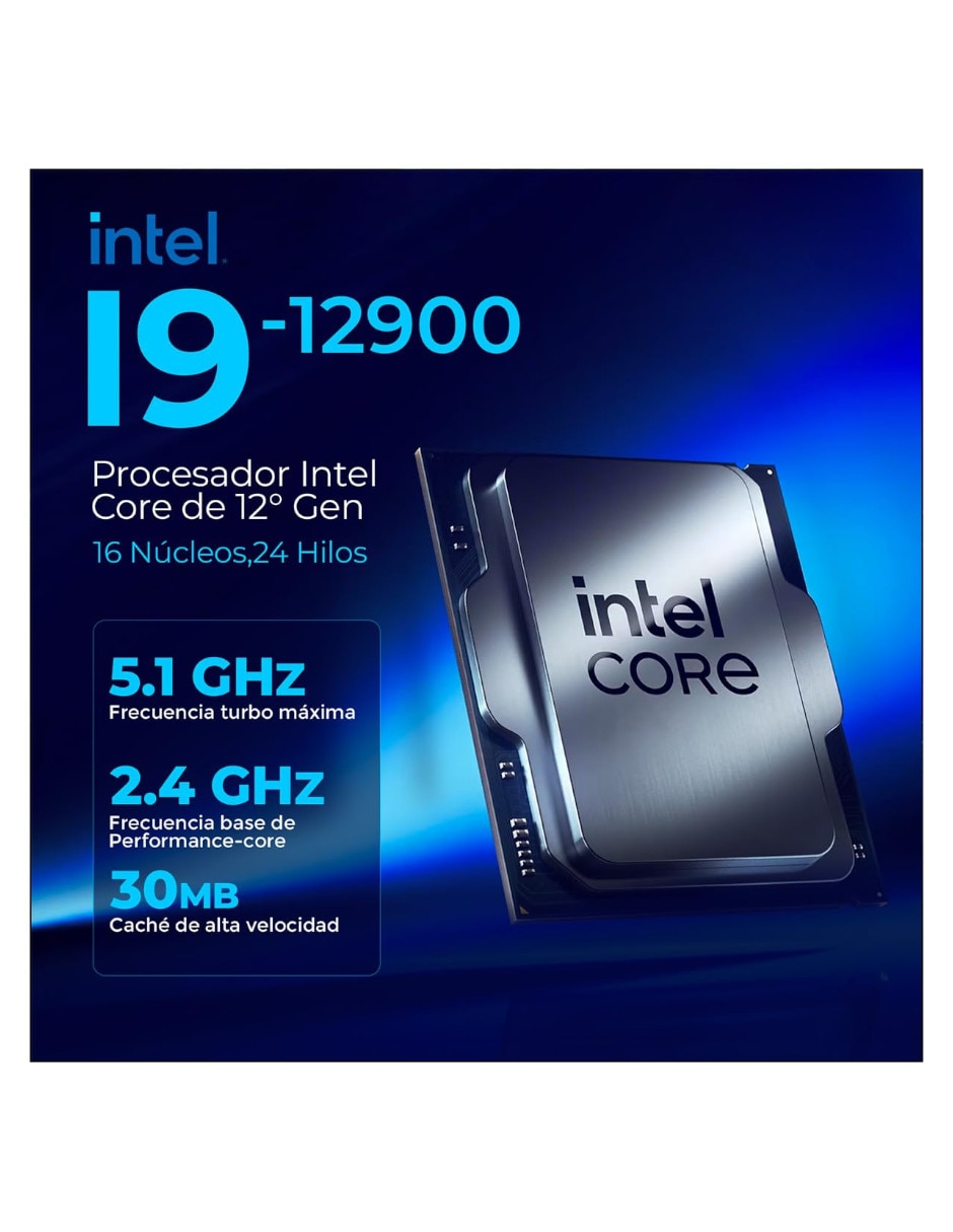 Computadora gamer XTPCI932GBHD770MDW 27 pulgadas Full HD Intel Core i9 Intel UHD 770 32 GB RAM 500 GB SSD 9