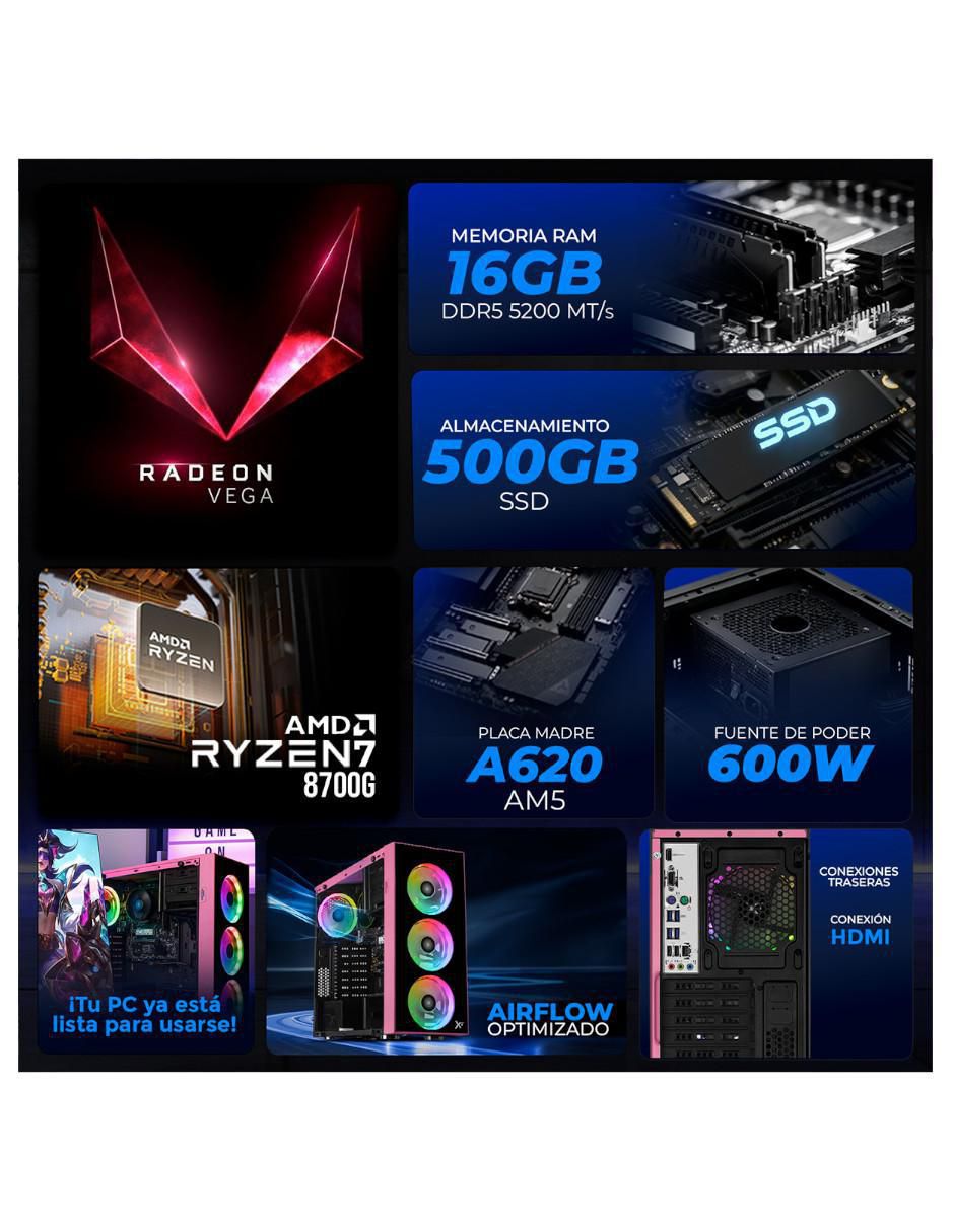 Computadora gamer XTPCR732GB5780MMDP 27 pulgadas Full HD AMD Ryzen 7 AMD Radeon 780M 16 GB RAM 500 GB SSD