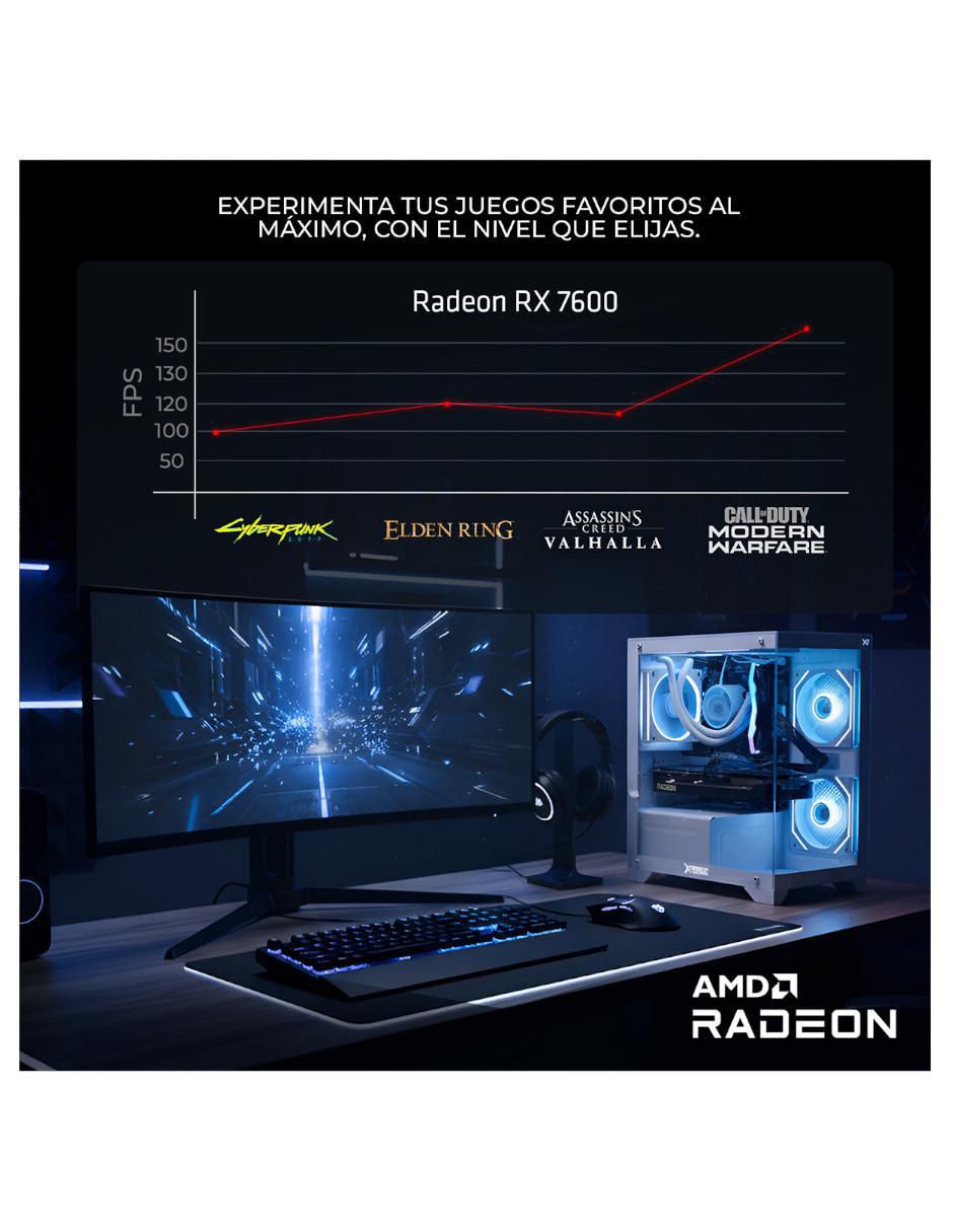 Computadora gamer Xtreme Pc Gaming XTPCR732GBRX7600SD AMD Ryzen 7 AMD Radeon RX 9060 16 GB RAM 1 TB SSD