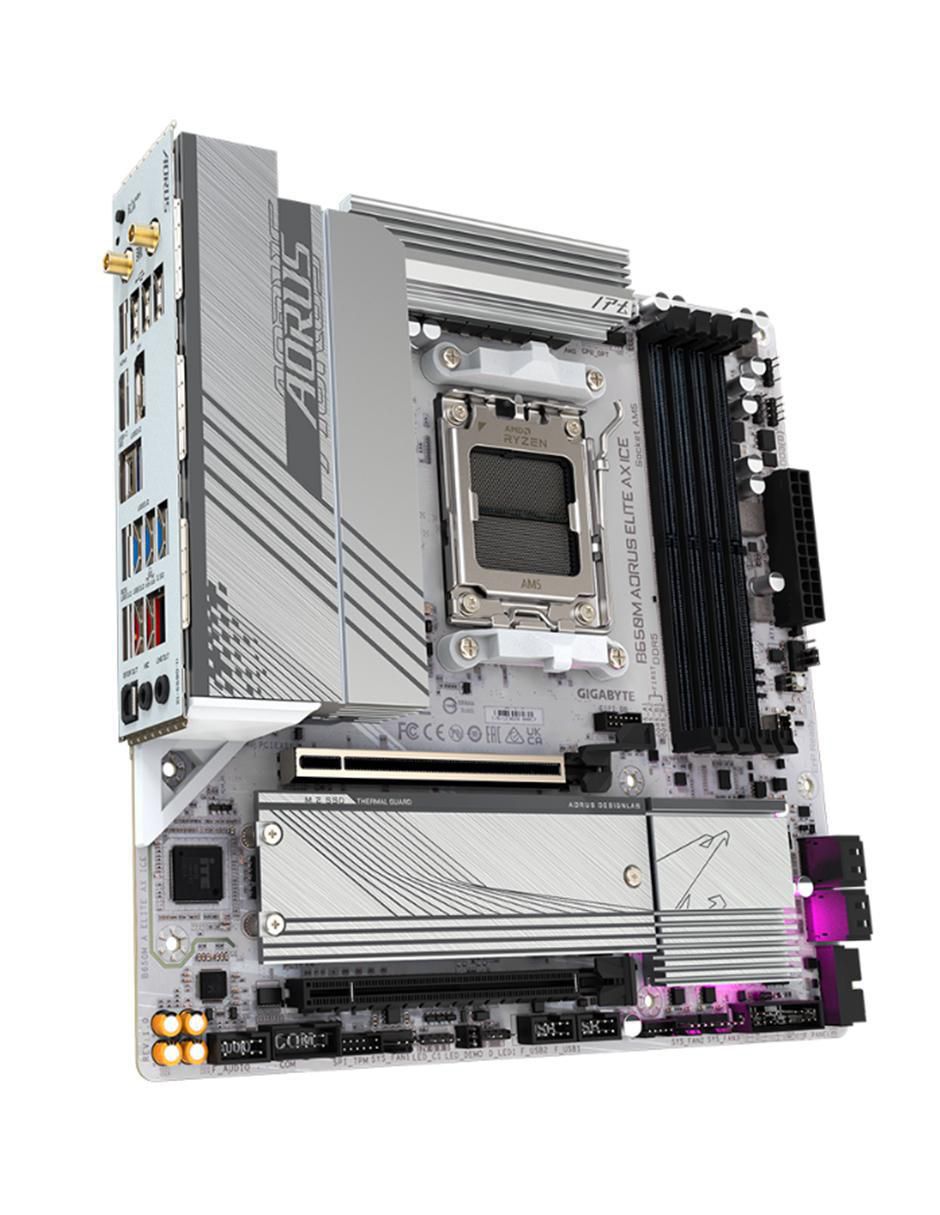 Tarjeta madre Aorus B650M Elite AX ICE AM5 compatible con procesador AMD