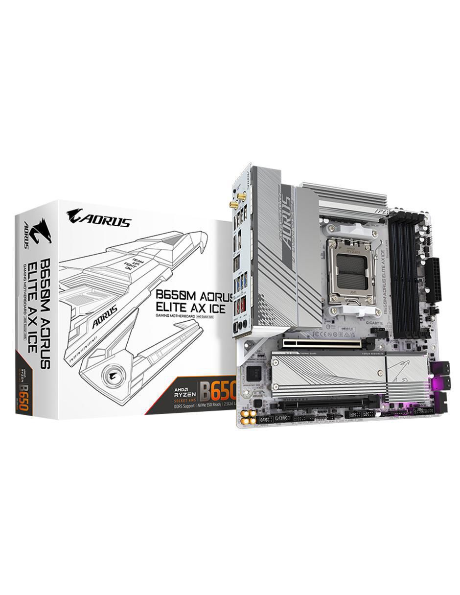 Tarjeta madre Aorus B650M Elite AX ICE AM5 compatible con procesador AMD