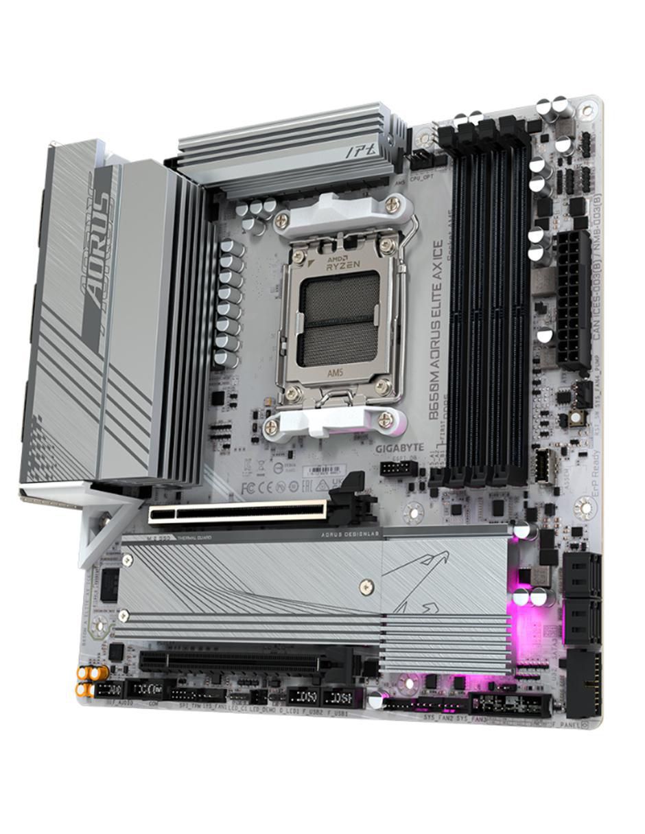 Tarjeta madre B650M Elite AX ICE AM5 compatible con procesador AMD Tarjeta madre B650M Elite AX ICE AM5 compatible con procesador AMD