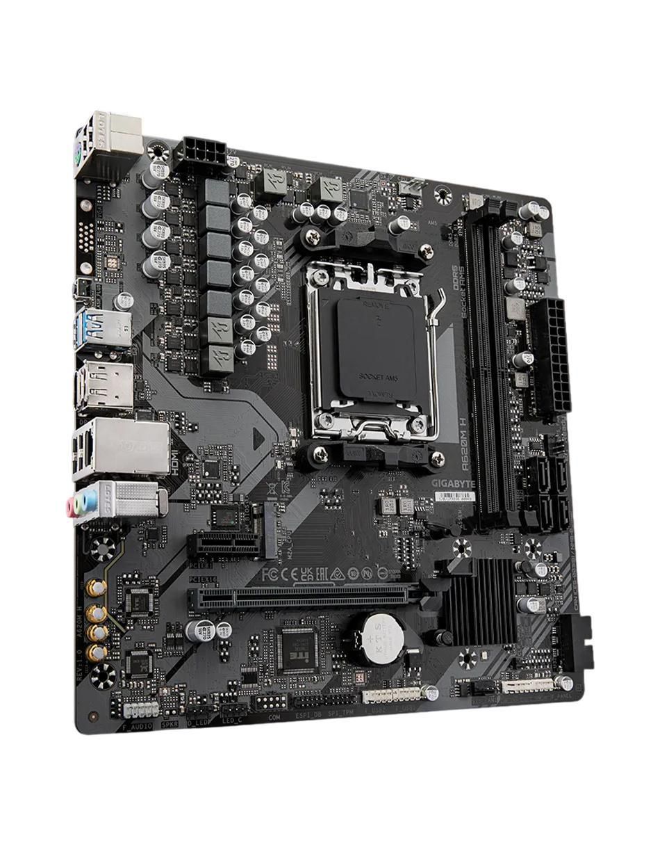 Tarjeta madre Gigabyte A620M H V2 AM5 compatible con procesador AMD