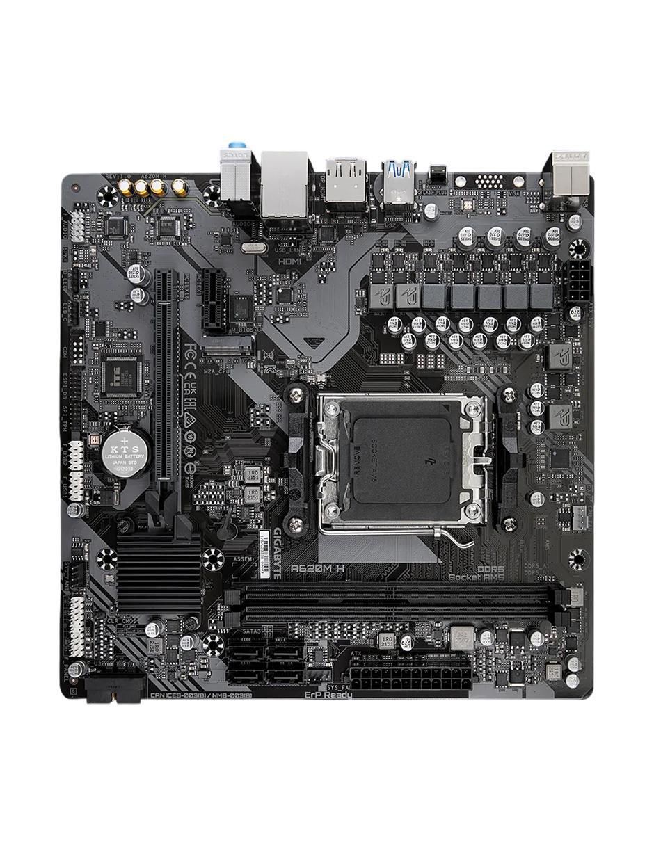 Tarjeta madre Gigabyte A620M H V2 AM5 compatible con procesador AMD