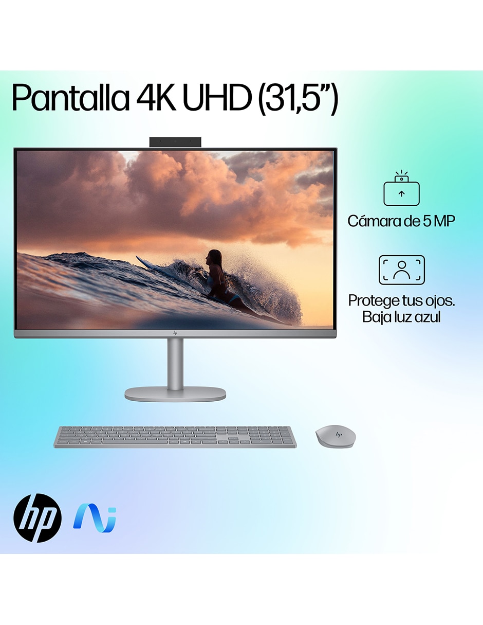 Computadora all in one HP OmniStudio X AIO 32-C0000LA 31.5 pulgadas 4K/UHD Intel core ultra 7 NVIDIA GeForce RTX 4050 16 GB RAM 1 TB SSD