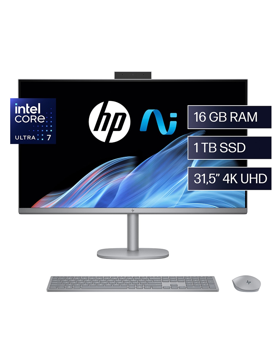 Computadora all in one HP OmniStudio X AIO 32-C0000LA 31.5 pulgadas 4K/UHD Intel core ultra 7 NVIDIA GeForce RTX 4050 16 GB RAM 1 TB SSD