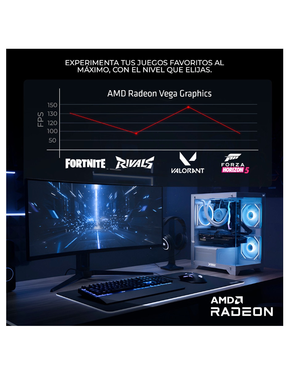 Computadora gamer Xtpcr716gbrenoirmcdb 23.8 pulgadas Full HD AMD Ryzen 7 16 GB RAM 1 TB SSD 14