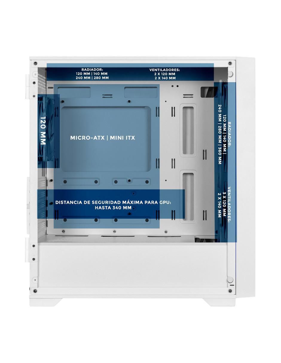 Gabinete Xtreme Pc Gaming Ring Silver Edition