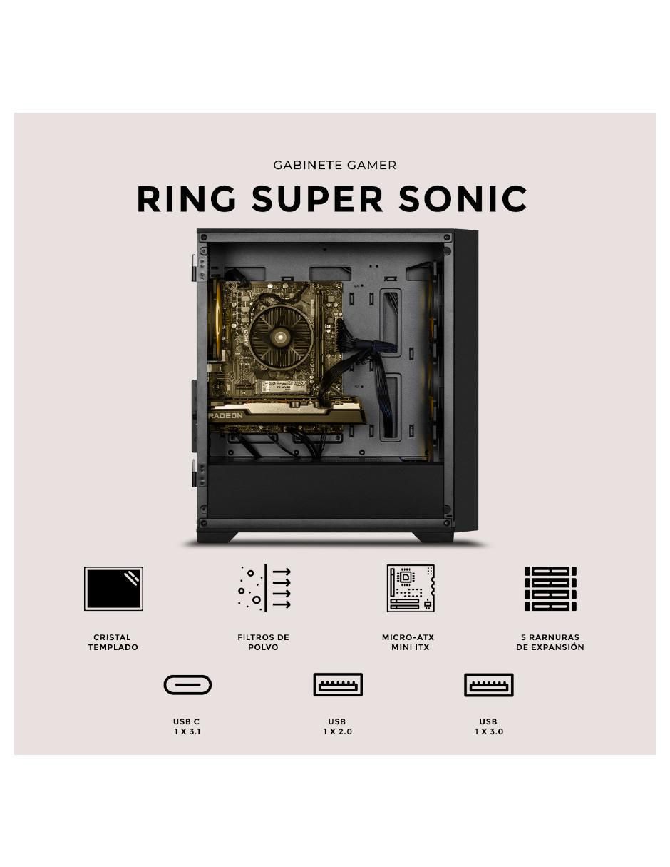 Gabinete Xtreme Pc Gaming Ring Super Sonic