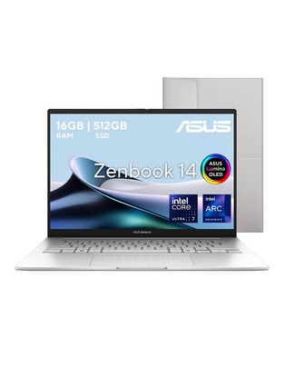 Laptop touch Asus 14 pulgadas WUXGA Intel Core Ultra 7 Intel Arc 16 GB RAM 512 GB SSD