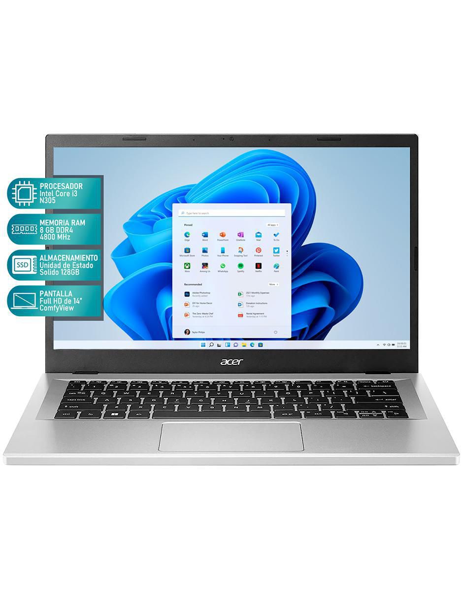 Laptop Aspire 3 14 pulgadas Full HD Intel Core i3 Intel UHD 8 GB RAM 128 GB SSD 5