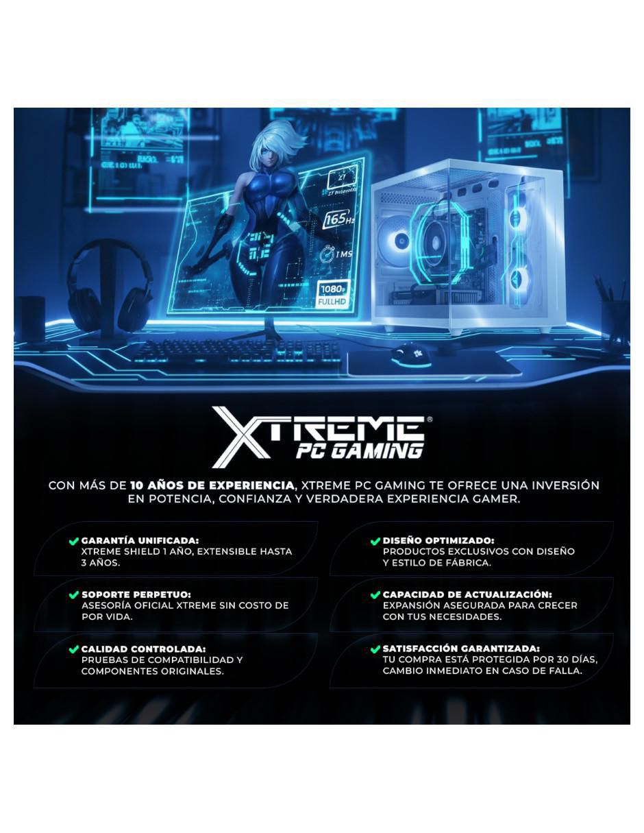 Computadora gamer XTPCR516GB3050DP AMD Ryzen 5 NVIDIA GeForce RTX 3050 16 GB RAM 500 GB SSD 6