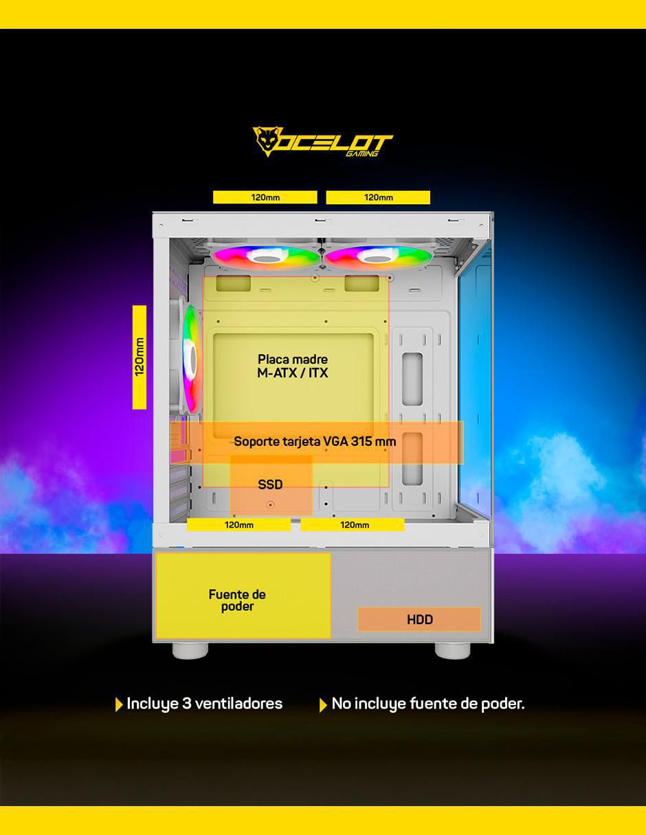 Gabinete Ocelotgaming Glass EW7