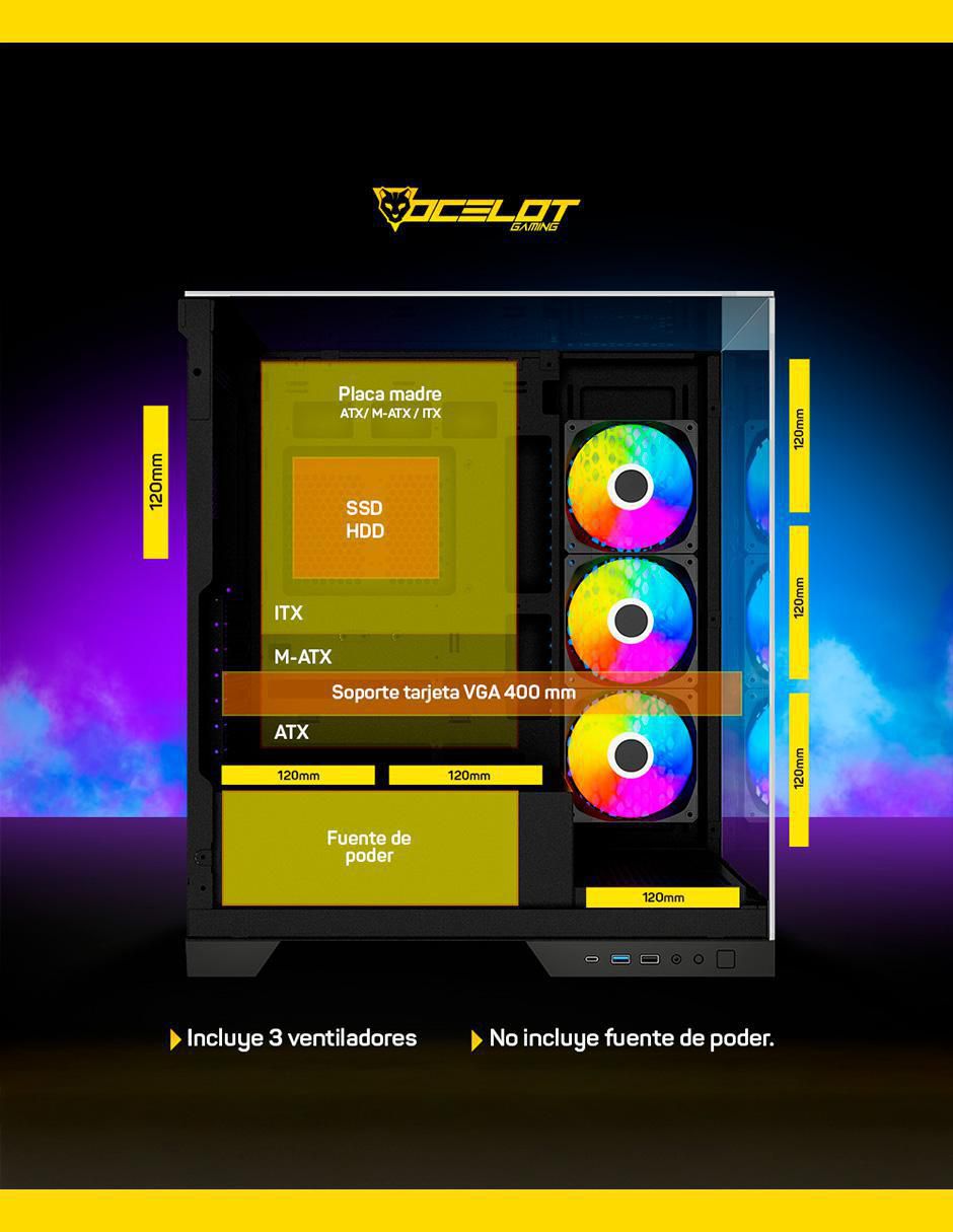 Gabinete Ocelotgaming Glass Hunter 3