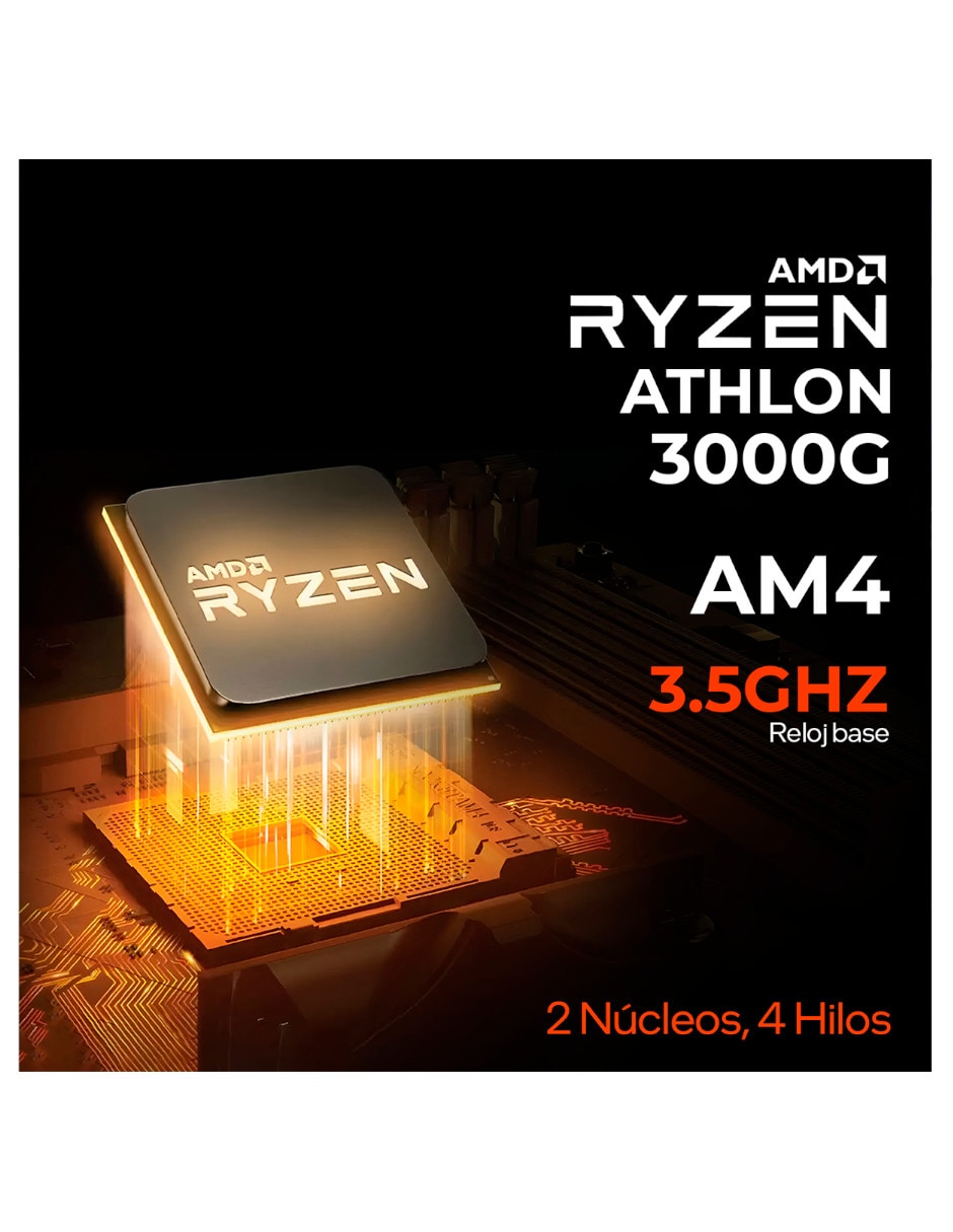 Computadora de escritorio Xtreme Lite AMD Athlon AMD Radeon Vega 3 16 GB RAM 500 GB SSD 6