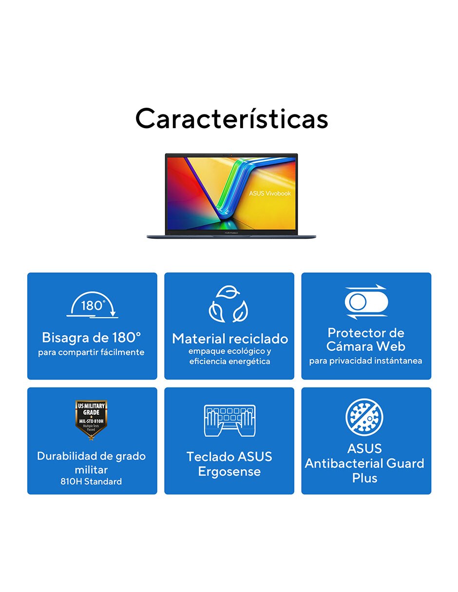 Laptop thin & light Asus Vivobook 15 15.6 pulgadas Full HD Intel Core i5 Intel Iris XE 16 GB RAM 512 GB SSD