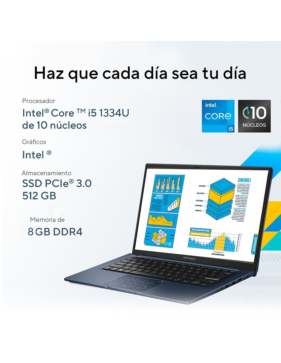 Laptop Asus Vivobook 14 14 pulgadas Full HD Intel Core i5 Intel UHD Graphics 8 GB RAM 512 GB SSD