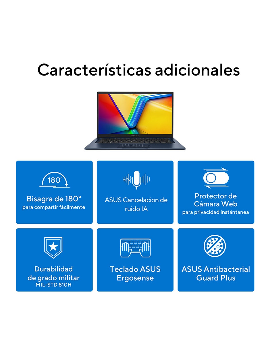 Laptop Asus Vivobook 14 14 pulgadas Full HD Intel Core i5 Intel UHD Graphics 8 GB RAM 512 GB SSD