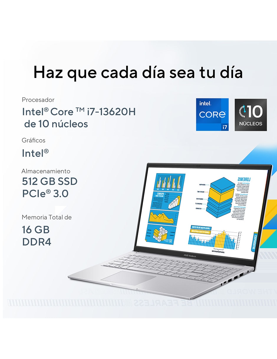 Laptop Asus Vivobook 14 14 pulgadas WUXGA Intel Core i7 Intel UHD Graphics 16 GB RAM 512 GB SSD