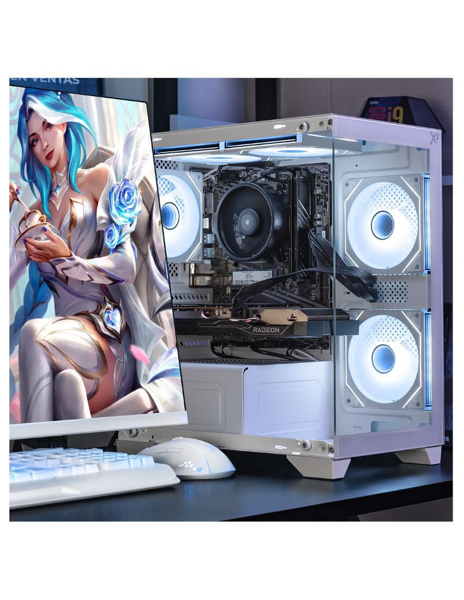 Computadora gamer XTBRR532GB6600TPW AMD Ryzen 5 AMD Radeon RX 6600 16 GB RAM 1 TB SSD 6