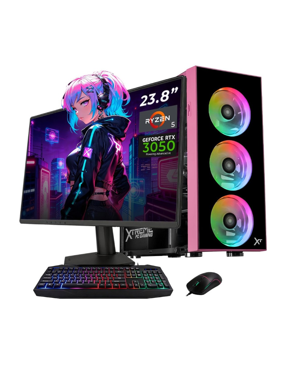Computadora gamer Xtreme PC Gaming XTPCR516GB3050MDP 23.8 pulgadas Full HD AMD Ryzen 5 NVIDIA GeForce RTX 3050 16 GB RAM 1 TB SSD