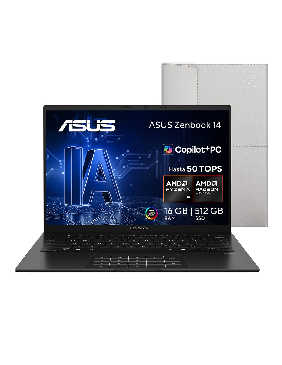Laptop Asus Zenbook 14 pulgadas WUXGA AMD Ryzen AI 5 340 AMD Radeon 16 GB RAM 512 GB SSD