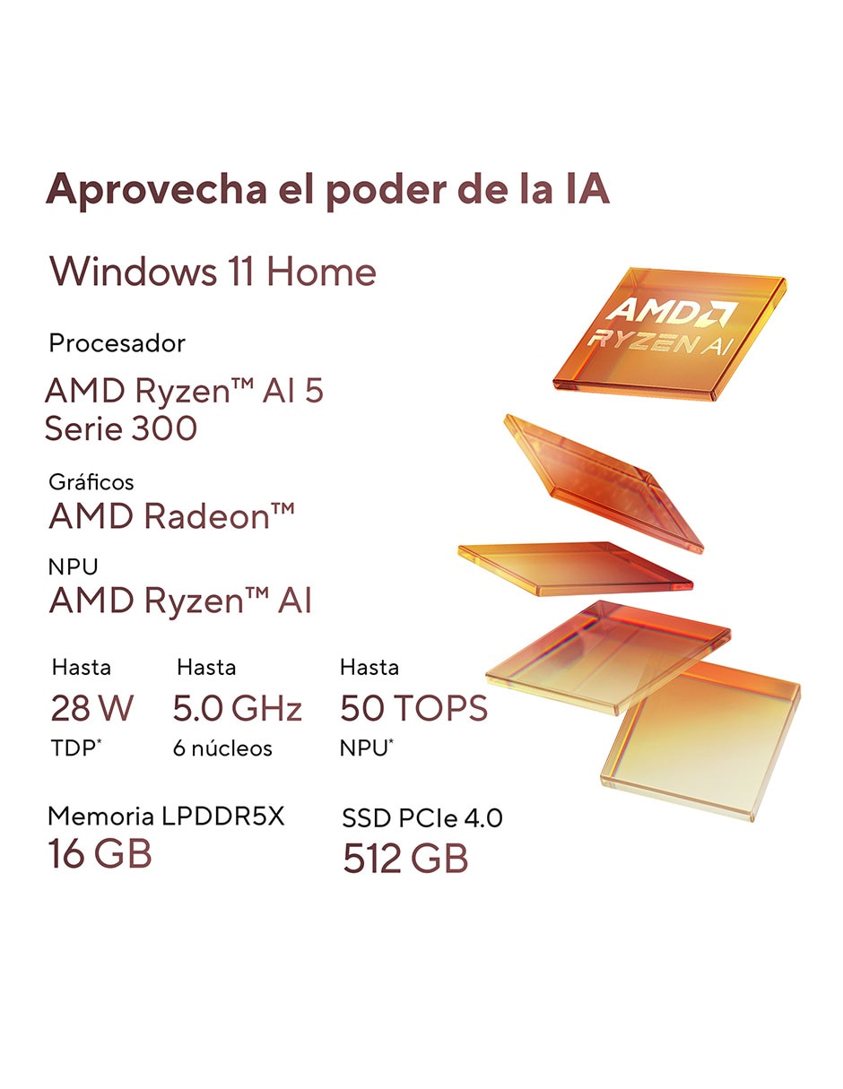 Laptop Asus Zenbook 14 pulgadas WUXGA AMD Ryzen AI 5 340 AMD Radeon 16 GB RAM 512 GB SSD