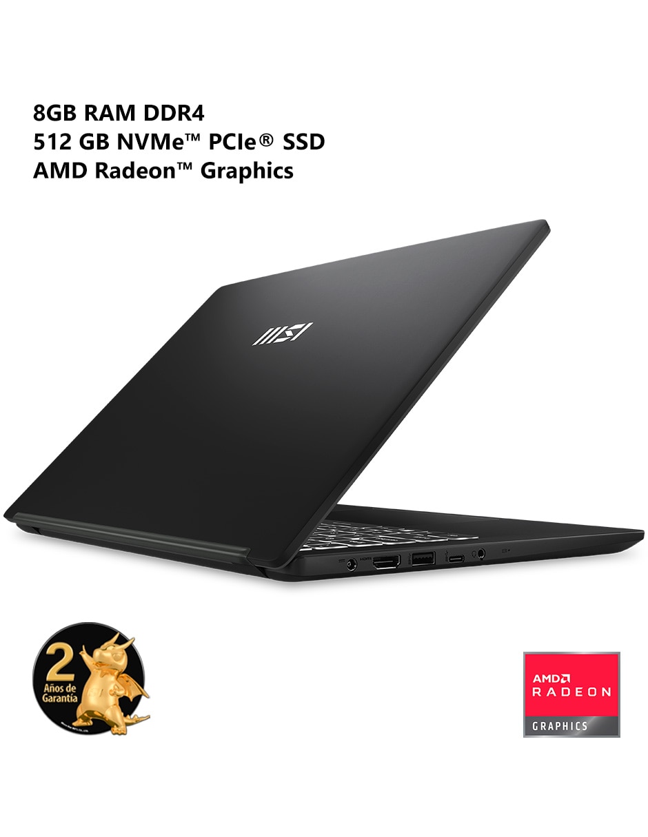 Laptop Msi 14 pulgadas Full HD AMD Ryzen 5 AMD Radeon 8 GB RAM 512 GB SSD