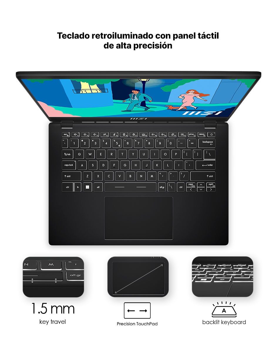 Laptop Msi 14 pulgadas Full HD AMD Ryzen 5 AMD Radeon 8 GB RAM 512 GB SSD